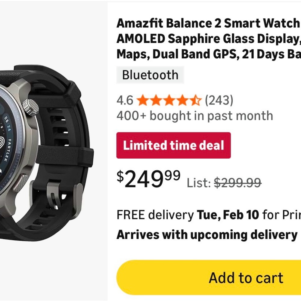 Balance 2 Smart Watch - Black
